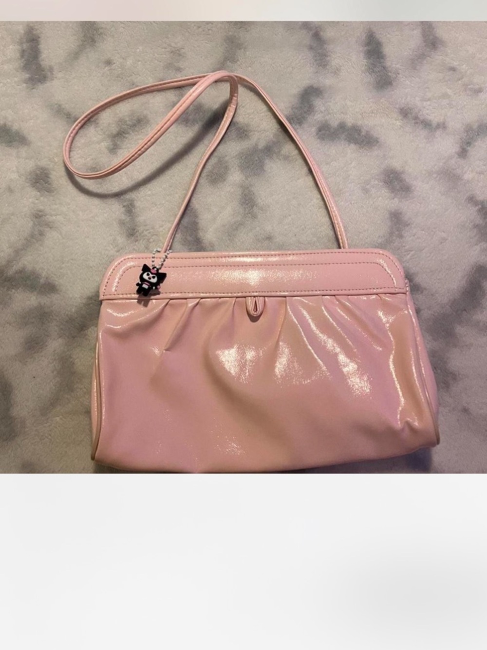 American Vintage Pink Patent Shoulder Bag with Charm